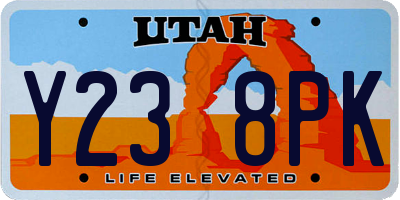 UT license plate Y238PK