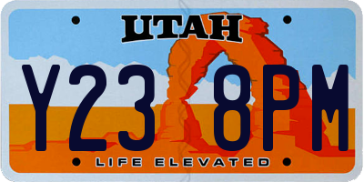 UT license plate Y238PM
