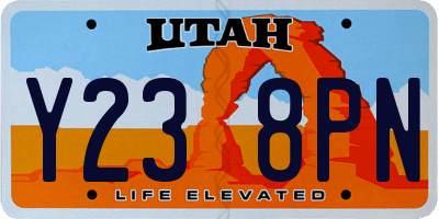 UT license plate Y238PN