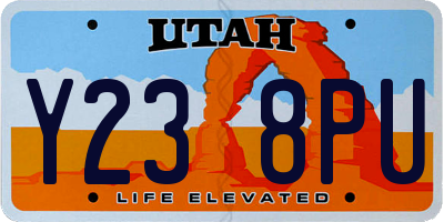 UT license plate Y238PU