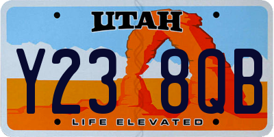 UT license plate Y238QB