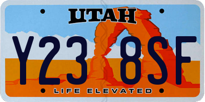 UT license plate Y238SF