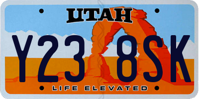 UT license plate Y238SK