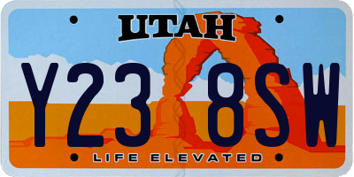 UT license plate Y238SW