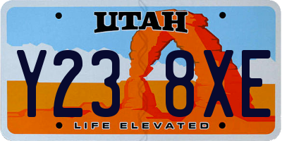 UT license plate Y238XE