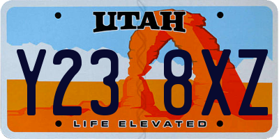 UT license plate Y238XZ