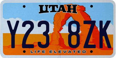 UT license plate Y238ZK
