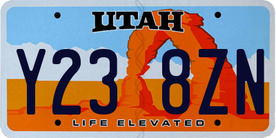 UT license plate Y238ZN