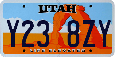 UT license plate Y238ZY