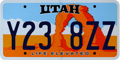 UT license plate Y238ZZ