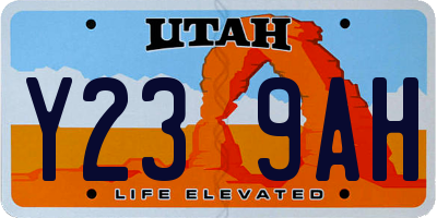 UT license plate Y239AH