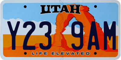 UT license plate Y239AM
