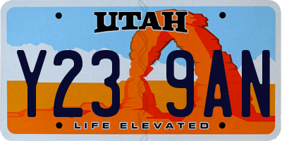 UT license plate Y239AN