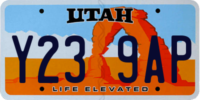 UT license plate Y239AP