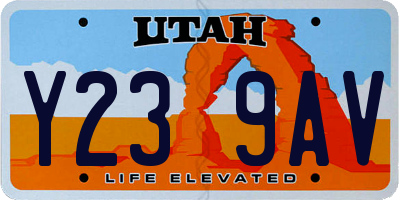 UT license plate Y239AV