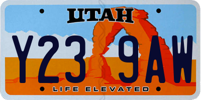 UT license plate Y239AW