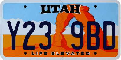 UT license plate Y239BD