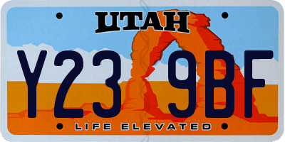 UT license plate Y239BF