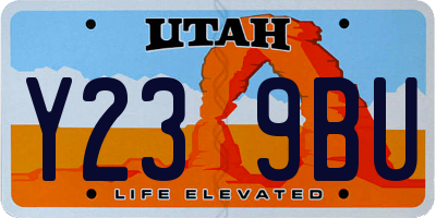 UT license plate Y239BU