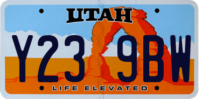 UT license plate Y239BW