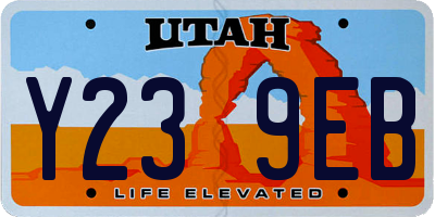UT license plate Y239EB