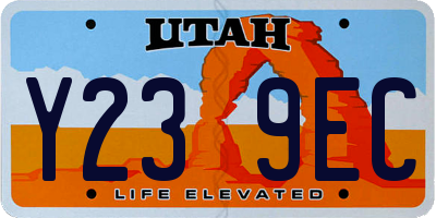 UT license plate Y239EC