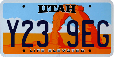 UT license plate Y239EG