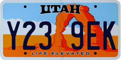 UT license plate Y239EK