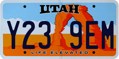 UT license plate Y239EM