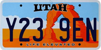 UT license plate Y239EN