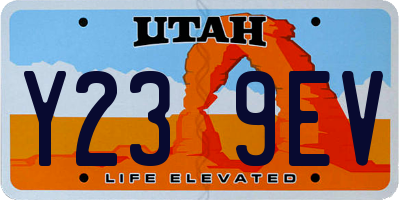 UT license plate Y239EV