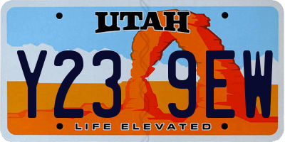 UT license plate Y239EW