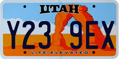 UT license plate Y239EX