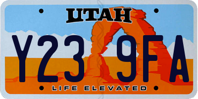 UT license plate Y239FA