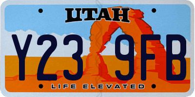 UT license plate Y239FB