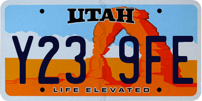 UT license plate Y239FE