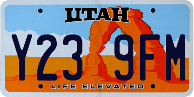 UT license plate Y239FM