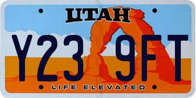UT license plate Y239FT