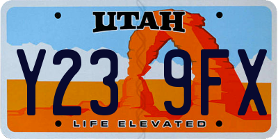 UT license plate Y239FX