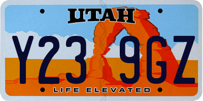 UT license plate Y239GZ