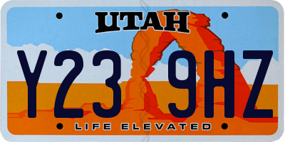 UT license plate Y239HZ