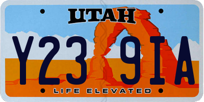 UT license plate Y239IA