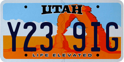 UT license plate Y239IG