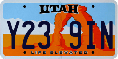 UT license plate Y239IN