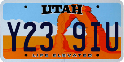 UT license plate Y239IU