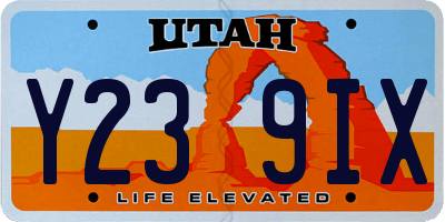 UT license plate Y239IX