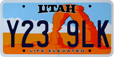 UT license plate Y239LK