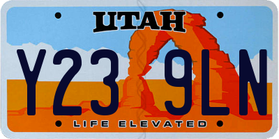 UT license plate Y239LN