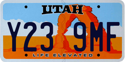 UT license plate Y239MF