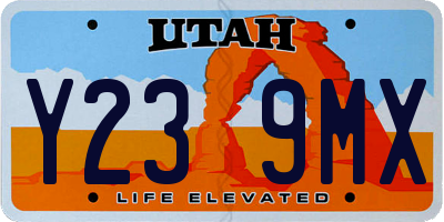 UT license plate Y239MX